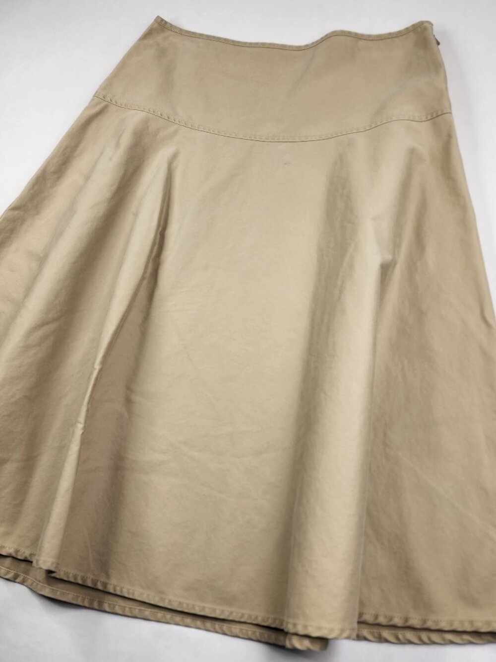 Eddie Bauer Khaki Maxi Skirt Womens 10 Beige Y2K 90s Preppy Classic Outdoors